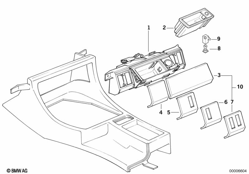 Storing partition-ashtray front