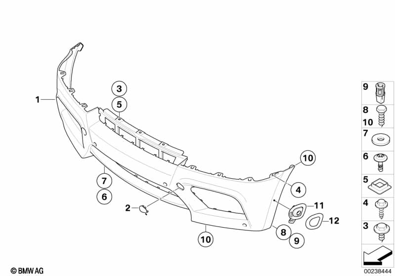 Genuine BMW 51117258347 E70 E71 Trim Cover, Bumper, Primed, Front M (Inc. X5 M & X6 M) | ML Performance UK Car Parts