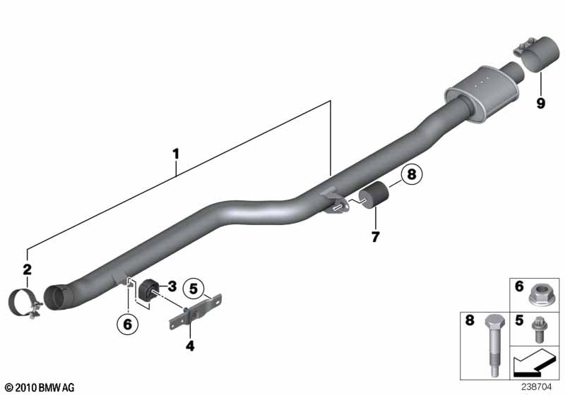 Genuine BMW 18308614938 F25 F26 Exhaust Pipe Front Silencer (Inc. X3 35iX & X4 35iX) | ML Performance UK Car Parts
