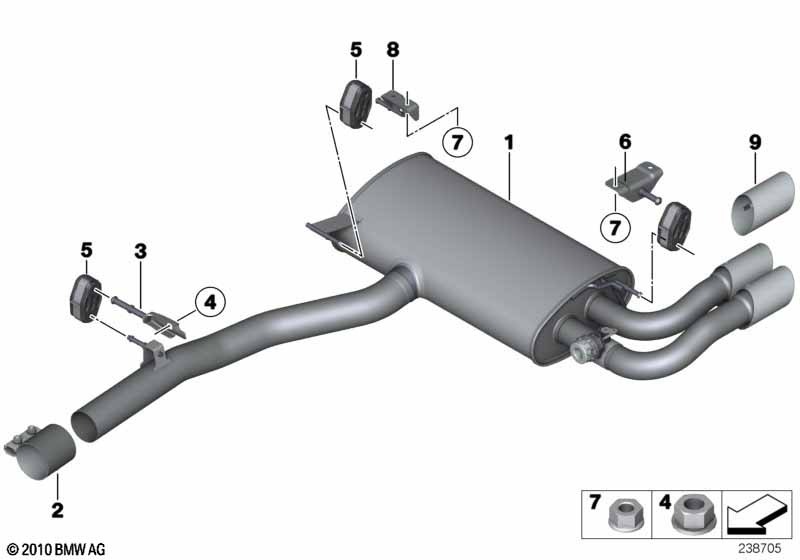 Genuine BMW 18307646096 F25 Rear Muffler With Exhaust Flap (Inc. X3 35iX) | ML Performance EU Car Parts