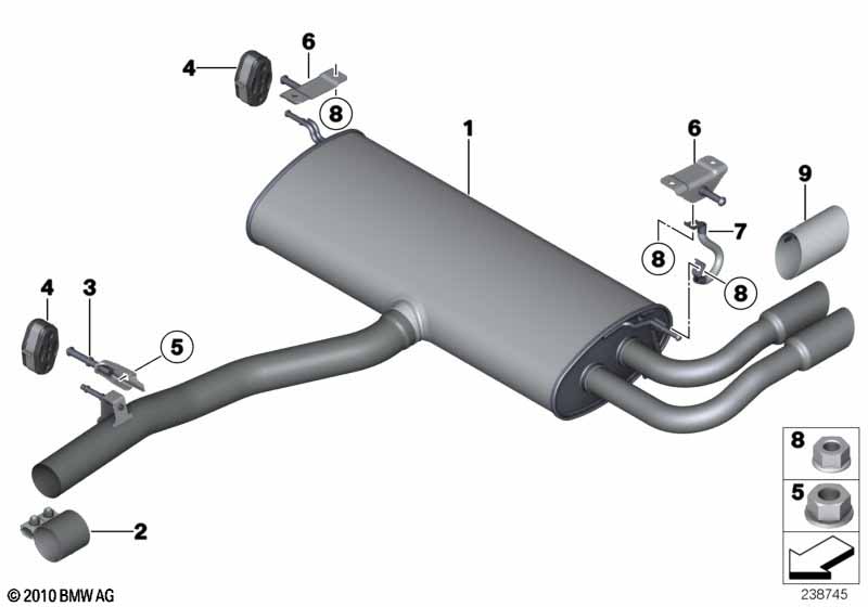 Genuine BMW 18307646018 F25 Rear Muffler With Exhaust Flap (Inc. X3 28iX) | ML Performance EU Car Parts