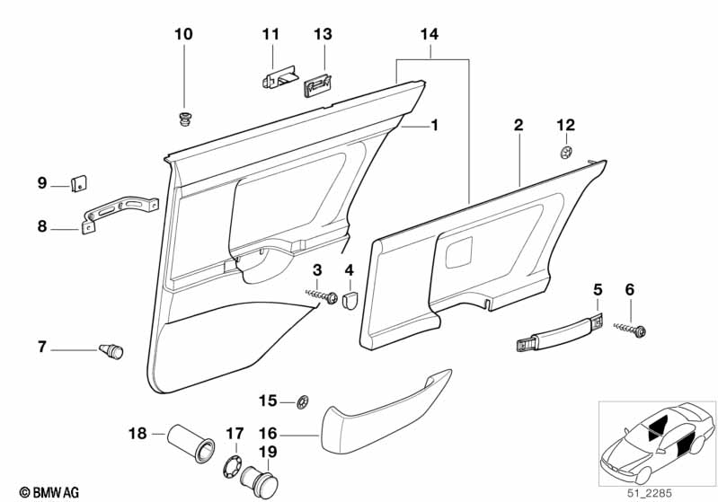 Door trim, rear