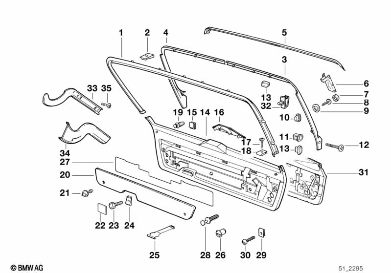Genuine BMW 51498133159 E34 Upper Trunk Lid Trim Panel SILBERGRAU (Inc. 520i, M5 & 525ix) | ML Performance UK Car Parts