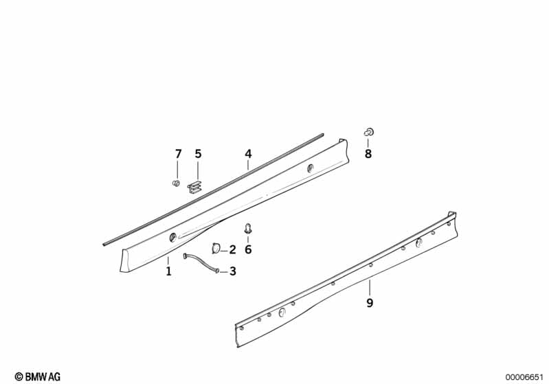 M cover for rocker panel / wheel arch
