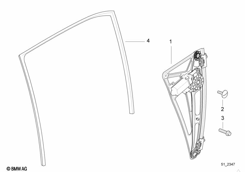 Mécanisme de fenêtre de porte arrière