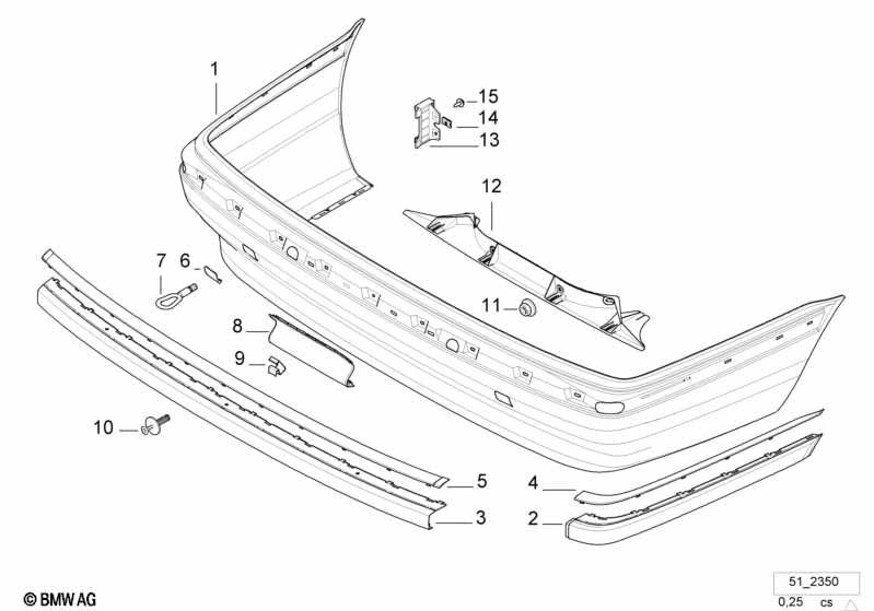 Trim cover, rear