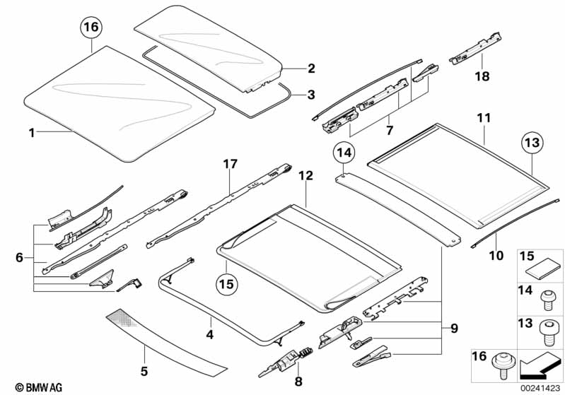Panoramic roof, manual