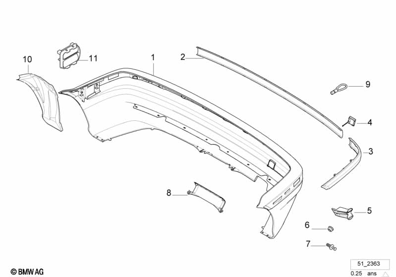 Genuine BMW 51128146091 E36 Rubber Strip Left (Inc. 316i 1.9, 316i 1.6 & 316g) | ML Performance UK Car Parts
