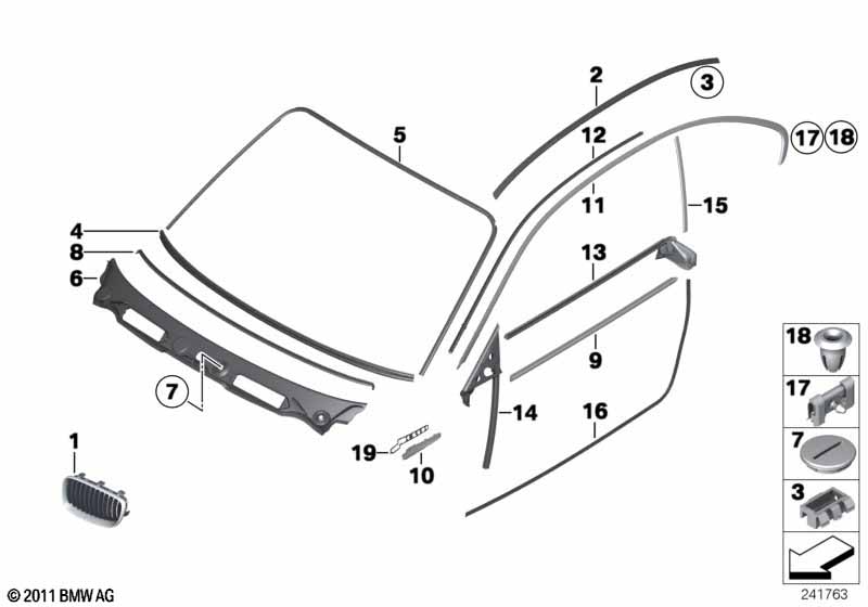 Genuine BMW 51138051602 E82 Chrome Clip, Right (Inc. M Coupé) | ML Performance UK Car Parts