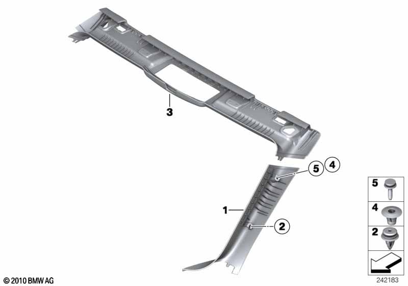Trim, windshield cowl, inner