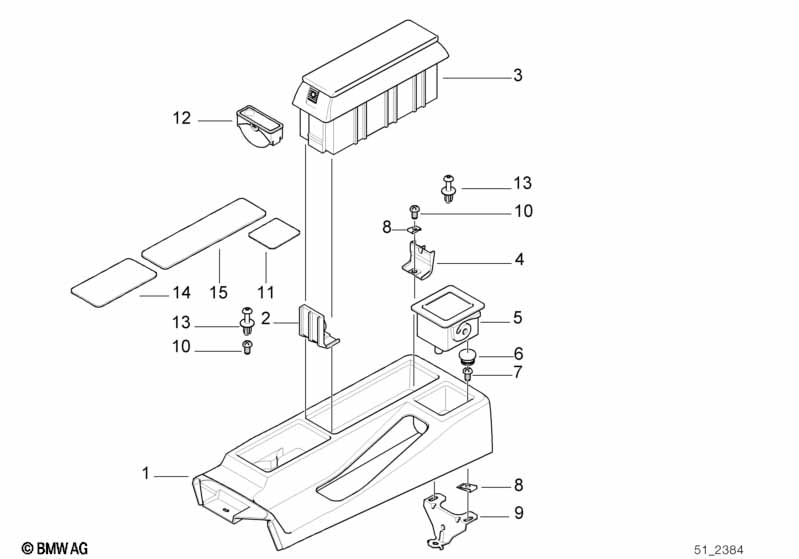 Genuine BMW 51168186103 E36 Console SCHWARZ (Inc. 316i 1.6, 318tds & 323ti) | ML Performance EU Car Parts
