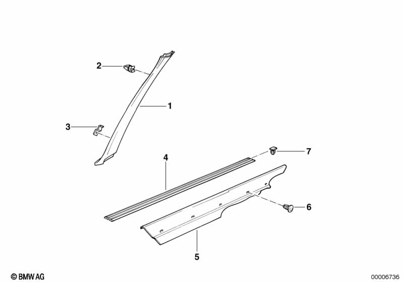 Genuine BMW 51471933721 E30 Sill Strip Left (Inc. 325i, 320i & 318i) | ML Performance UK Car Parts