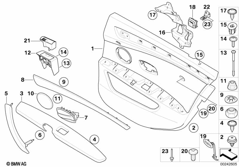 Door trim panel rear / Side airbag