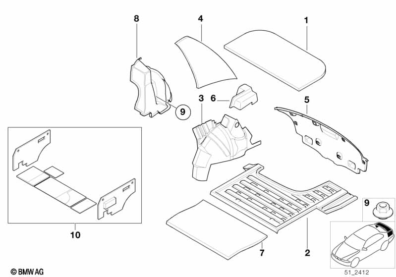 Genuine BMW 51478146558 E36 Insulating Mat (Inc. 318ti, 316i 1.9 & 316g) | ML Performance EU Car Parts