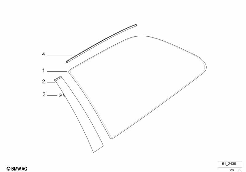 Side window, fixed position