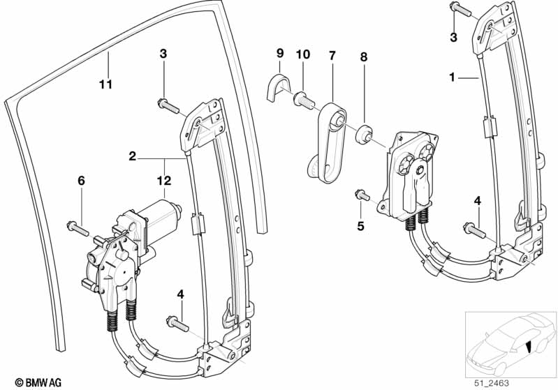 Door window lifting mechanism rear