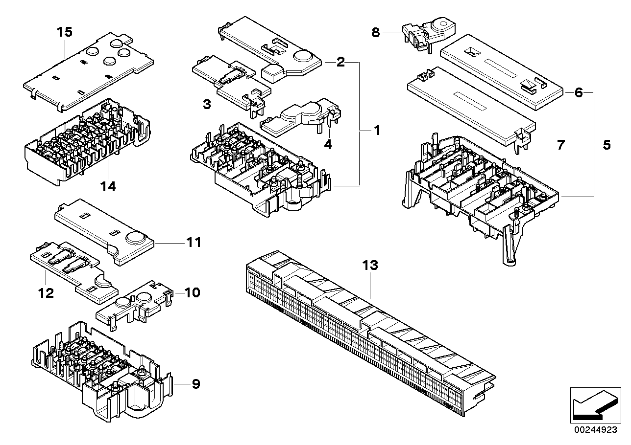 Single components for fuse box