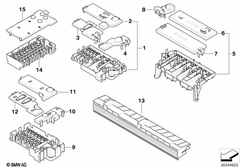 Single components for fuse box