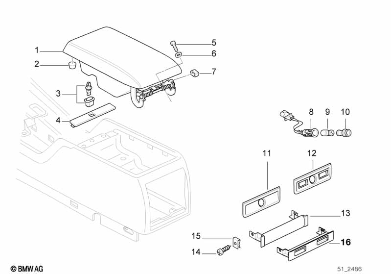 Genuine BMW 51168156522 E38 Cover, Lock, Centre Console (Inc. 730d) | ML Performance UK Car Parts