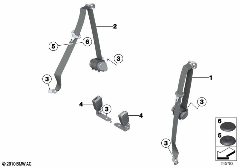 Genuine BMW 72117226441 Upper Belt Rear Left SCHWARZ (Inc. 650iX, 640iX & 640i) | ML Performance EU Car Parts