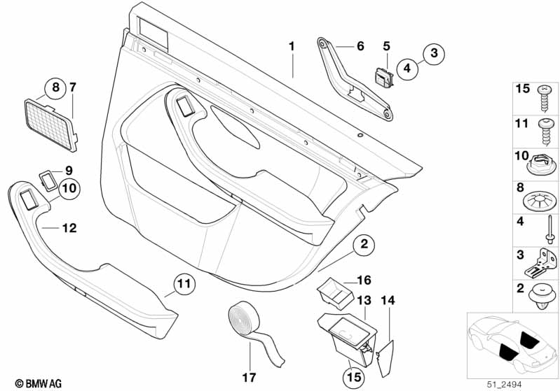 Door trim, rear
