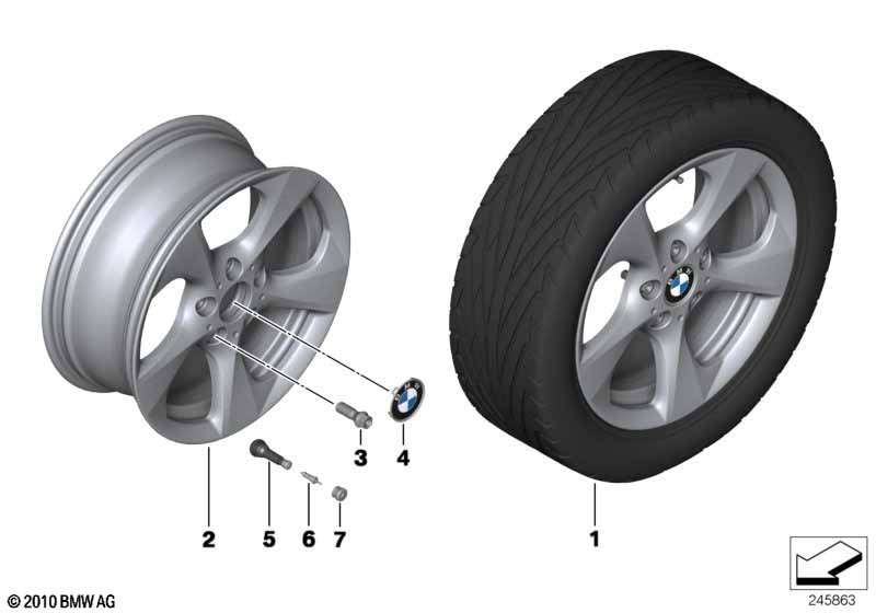 Genuine BMW 36116795559 E81 E82 E87 Alloy Rim Left 7JX17 ET:47 (Inc. 120i, 130i & 128i) | ML Performance EU Car Parts