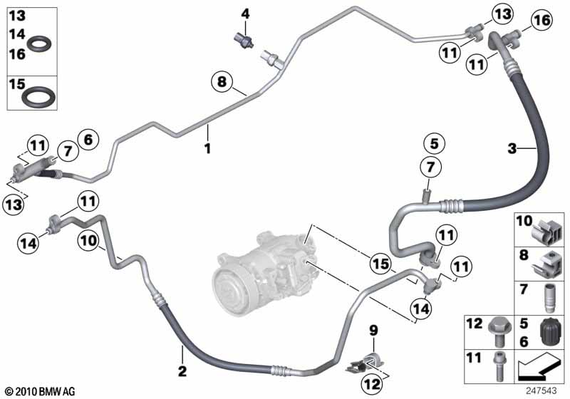 Genuine BMW 64509224833 E89 Pressure Hose,Condenser,Evaporator (Inc. Z4) | ML Performance UK Car Parts