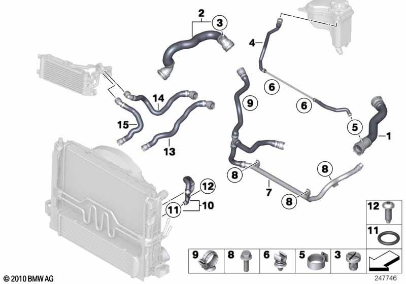 Genuine BMW 17127585740 E89 Venting Line Radiator Top Expansion tank (Inc. Z4) | ML Performance UK Car Parts