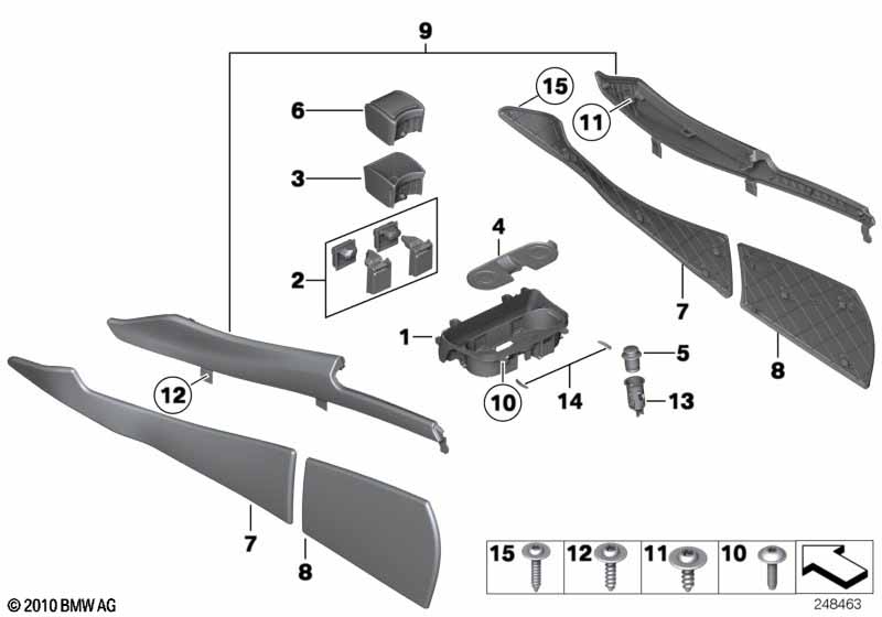 Genuine BMW 51169187509 Trim Panel, Center Console, Front Left SCHWARZ (Inc. 535iX, 530dX & 535dX) | ML Performance EU Car Parts