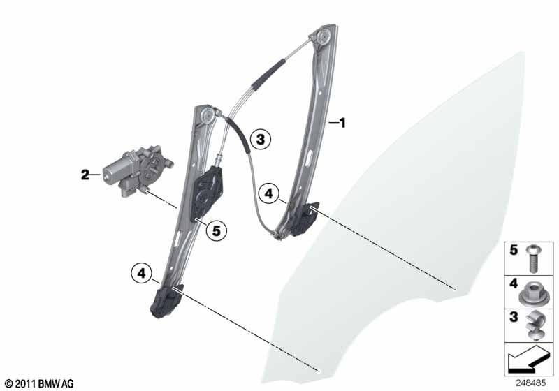 Door window lifting mechanism front