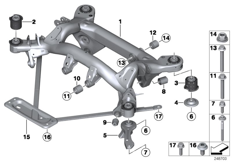 Genuine BMW 33312283340 E82 E92 E90 Rear Axle Carrier (Inc. M Coupé & M3) | ML Performance UK Car Parts