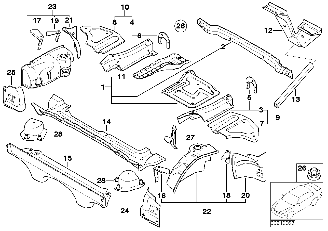 Genuine BMW 41127225070 E89 E86 E85 Mount, Trailing Arm, Right (Inc. Z4 20i) | ML Performance UK Car Parts