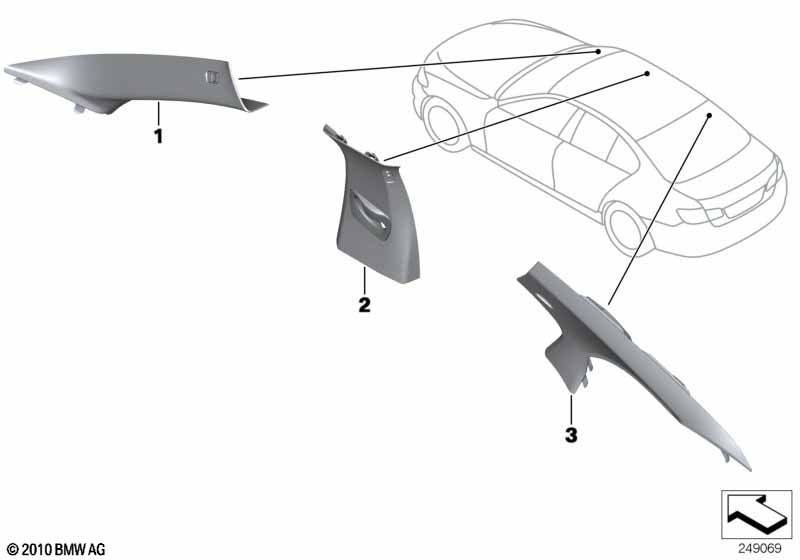 Genuine BMW 51437985491 Cover, B-Column Upper Left PLATIN (Inc. 520d, 520d ed & 530dX) | ML Performance EU Car Parts