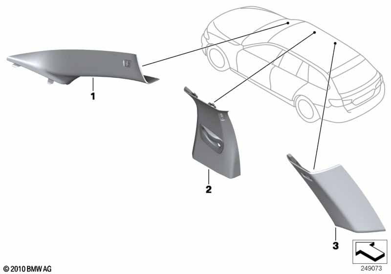 Indi. A, B, C-pillar trim covers