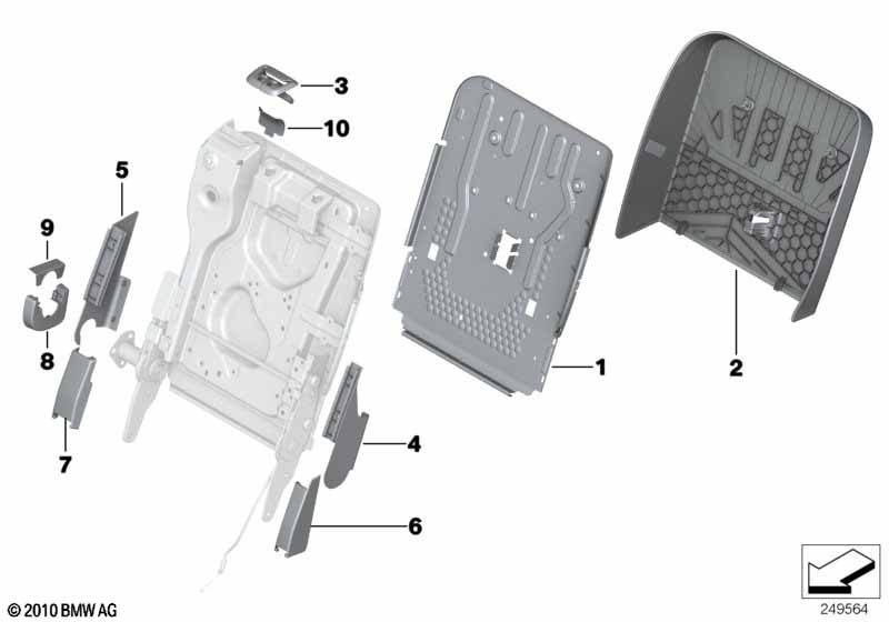 Genuine BMW 52207242422 TriCover, Slider, Outer Right EVERESTGRAU (Inc. 520d, 535d & 550i) | ML Performance EU Car Parts