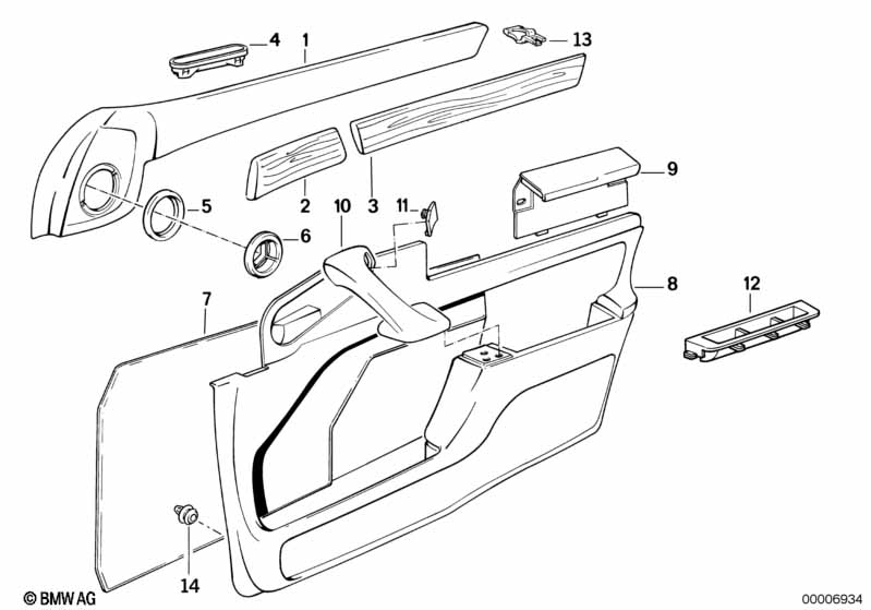 Door trim panel, front