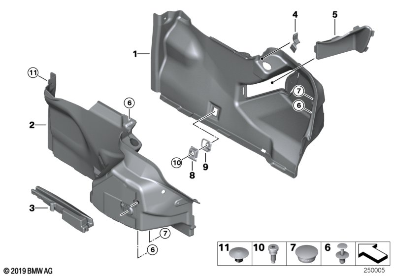 Lateral trunk floor trim panel