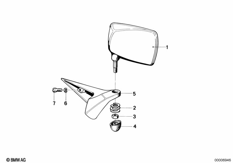 Genuine BMW 46632302173 Left Convex Mirror Head (Inc. R65T & R45T) | ML Performance UK Car Parts