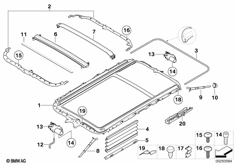 Genuine BMW 54137184905 E53 Frame Panoramic Roof (Inc. X5) | ML Performance UK Car Parts