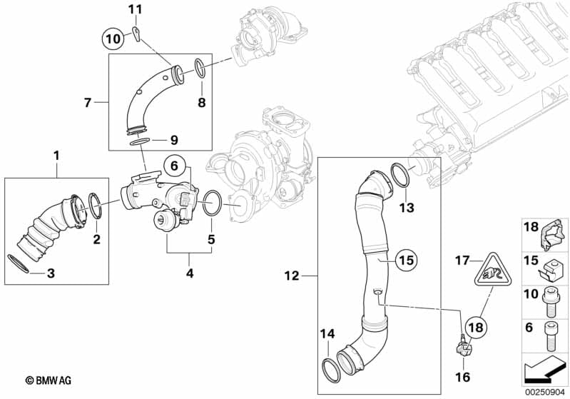 Intake manifold-supercharg.air duct/AGR