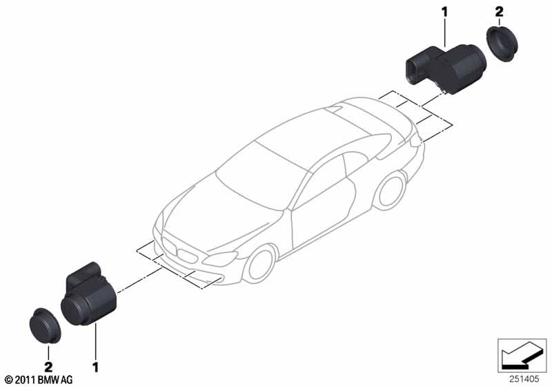 Genuine BMW 66206821958 F12 F06 F13 Ultrasonic Sensor, Sonic Speed Blue WC1A (Inc. 650i, Alpina B6 & 650iX 4.0) | ML Performance UK Car Parts