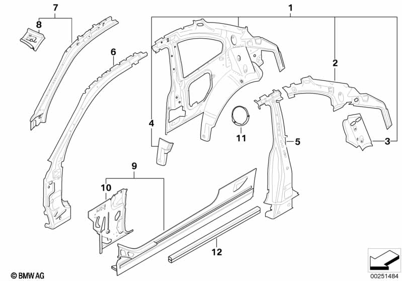 Genuine BMW 41212996573 E82 C-Pillar Reinforcement, Left (Inc. 118d, 128i & 123d) | ML Performance UK Car Parts