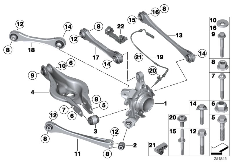 Genuine BMW 33306874090 G15 RR31 F36 Eccentric Bolt M14X1.5 (Inc. X5 25dX) | ML Performance UK Car Parts