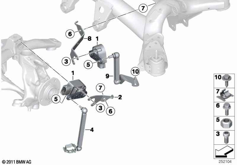 Headlight vertical aim control sensor