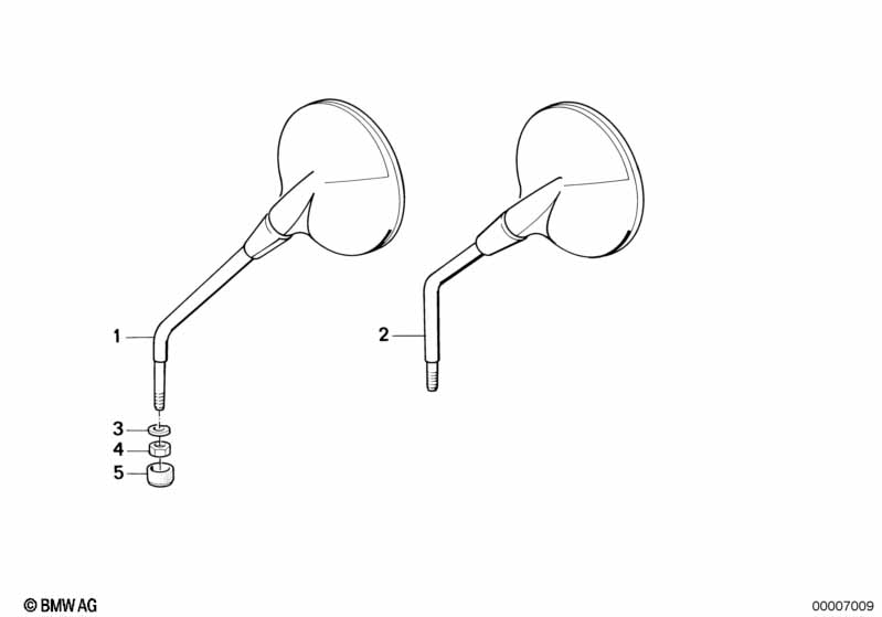 Genuine BMW 51161452418 Mirror Right SCHWARZ (Inc. R 65 RT) | ML Performance EU Car Parts