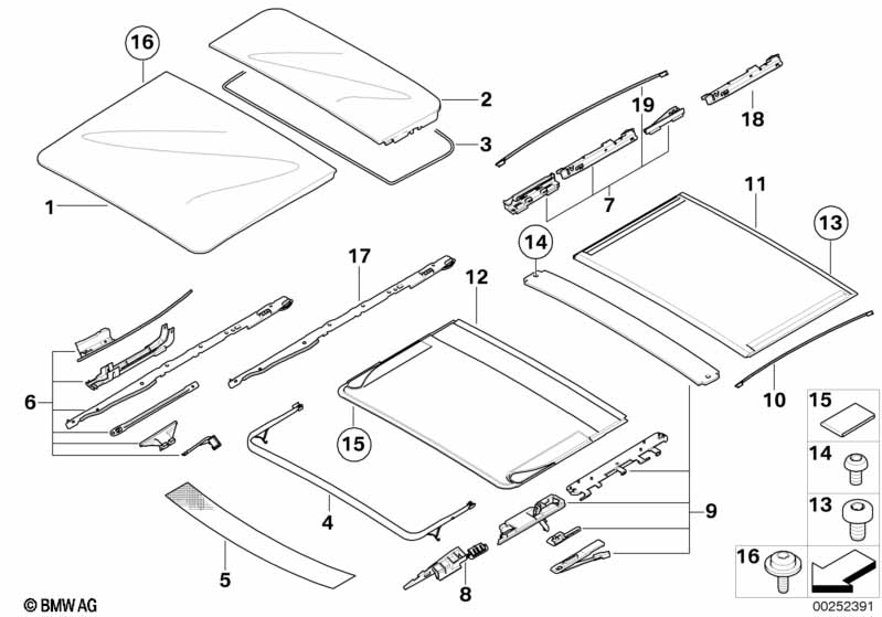 Genuine BMW 54107199478 E83 Mechanism For Floating Headliner, Front (Inc. X3) | ML Performance EU Car Parts