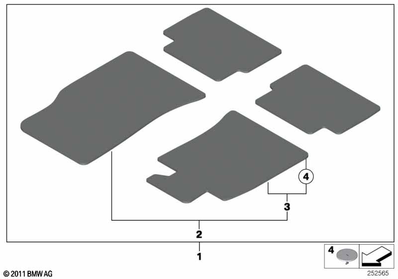 Floor mats, velours