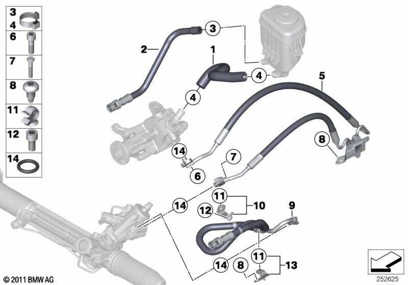 Hydro steering-oil pipes