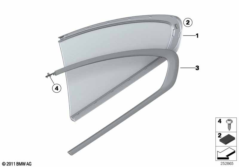 Side window, fixed position