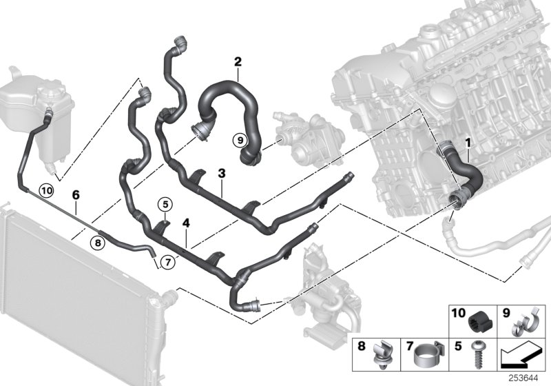 Genuine BMW 17127564480 E91 E93 E92 Hose From Radiator Bottom - Thermostat (Inc. 335i, 135i & Z4 35i) | ML Performance UK Car Parts